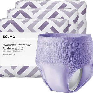 Solimo Incontinence & Postpartum Underwear for Women XLarge48 Count 3PK of 16